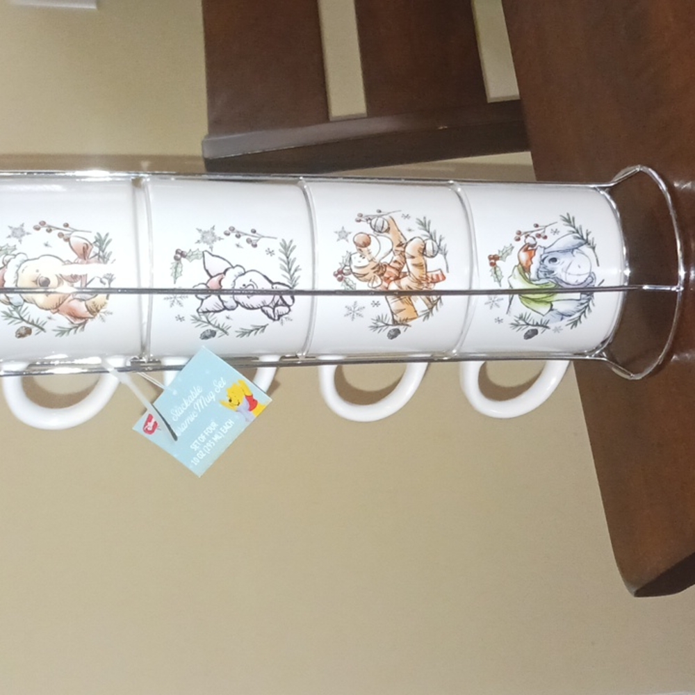 Stackable Ceramic Mug Set of Four (Winnie the Pooh)